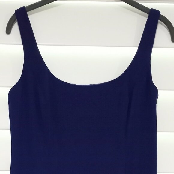 WORTH NEW YORK ROYAL DEEEP BLUE LOW NECKLINE SHIFT DRESS WOMEN SIZE 4 - Picture 5 of 5